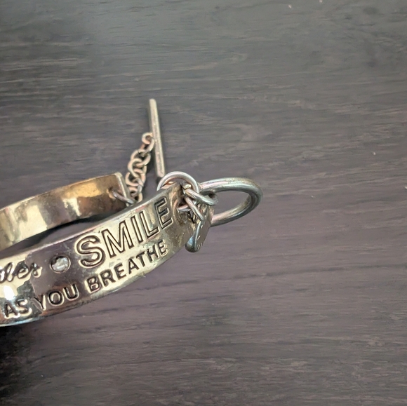 Engraved Gold/ Silver Tone Cuff Bracelet - Picture 4 of 11